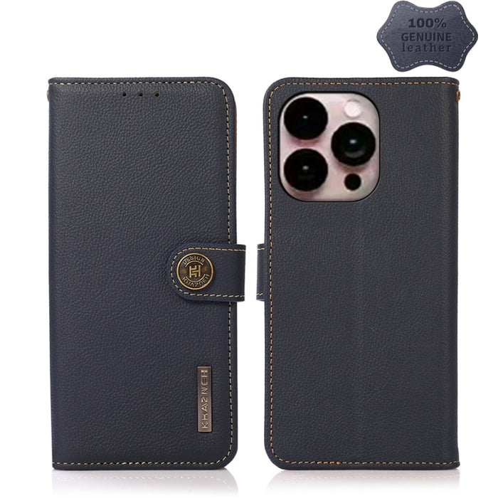 KHAZNEH Custer Estuche para teléfono RFID de cuero genuino