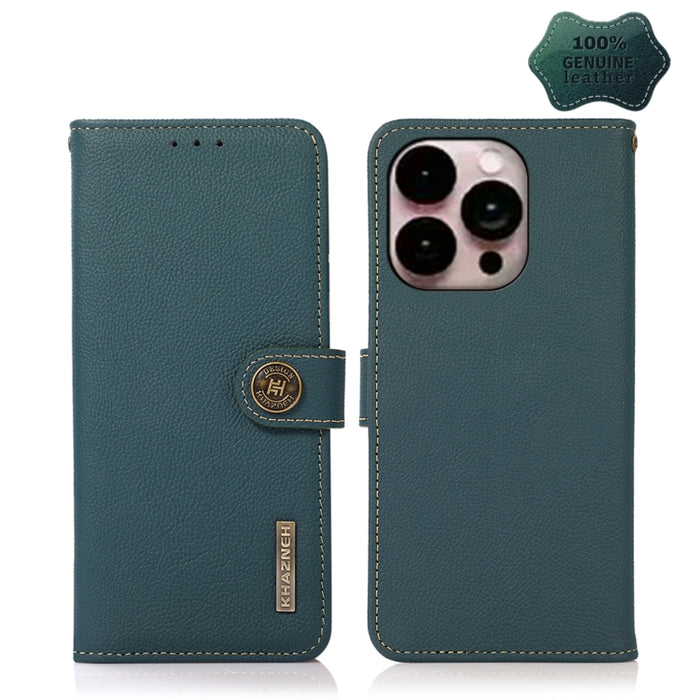 KHAZNEH Custer Estuche para teléfono RFID de cuero genuino