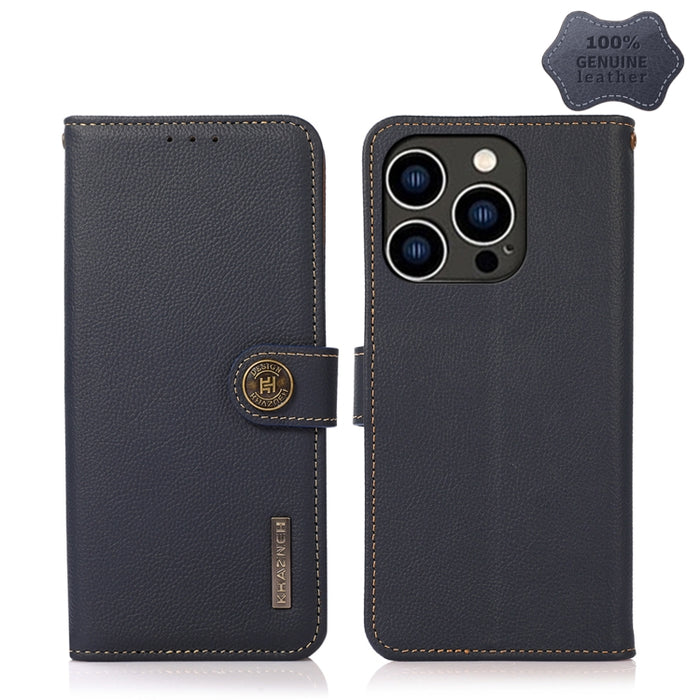 KHAZNEH Custer Estuche para teléfono RFID de cuero genuino