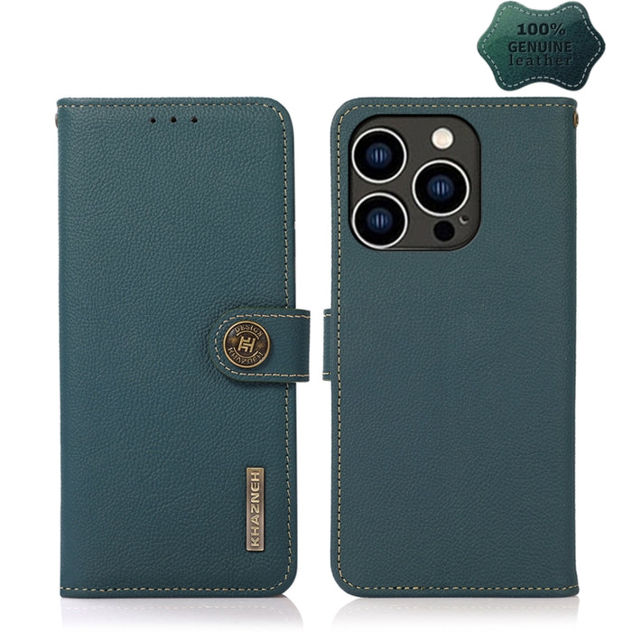 KHAZNEH Custer Estuche para teléfono RFID de cuero genuino
