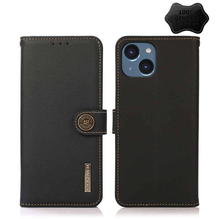 KHAZNEH Custer Estuche para teléfono RFID de cuero genuino