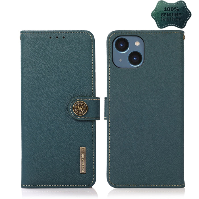 KHAZNEH Custer Estuche para teléfono RFID de cuero genuino