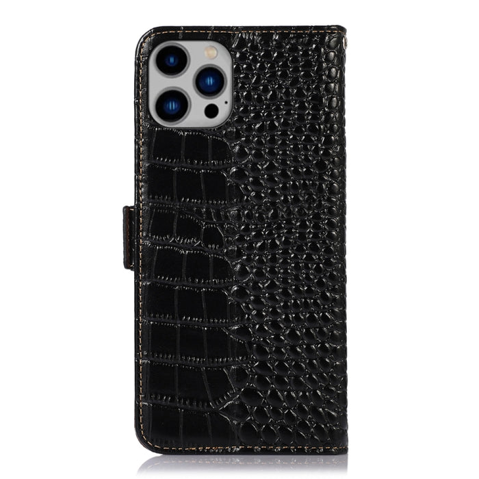 Estuche para teléfono de piel de vaca con capa superior de cocodrilo, For iPhone 14 Plus, For iPhone 14 Pro Max, For iPhone 14 Pro, For iPhone 14
