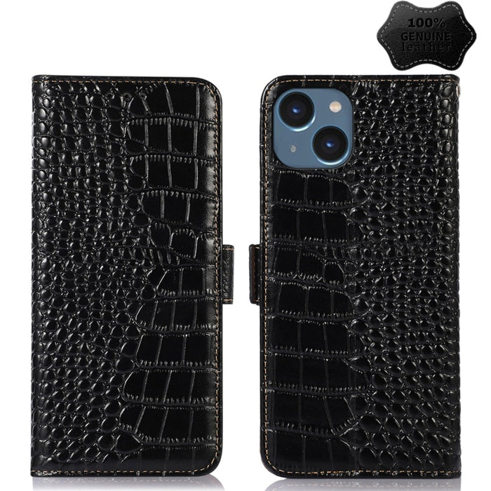 Estuche para teléfono de piel de vaca con capa superior de cocodrilo, For iPhone 14 Plus, For iPhone 14 Pro Max, For iPhone 14 Pro, For iPhone 14
