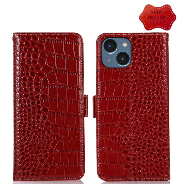 Estuche para teléfono de piel de vaca con capa superior de cocodrilo, For iPhone 14 Plus, For iPhone 14 Pro Max, For iPhone 14 Pro, For iPhone 14