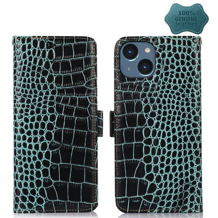 Estuche para teléfono de piel de vaca con capa superior de cocodrilo, For iPhone 14 Plus, For iPhone 14 Pro Max, For iPhone 14 Pro, For iPhone 14