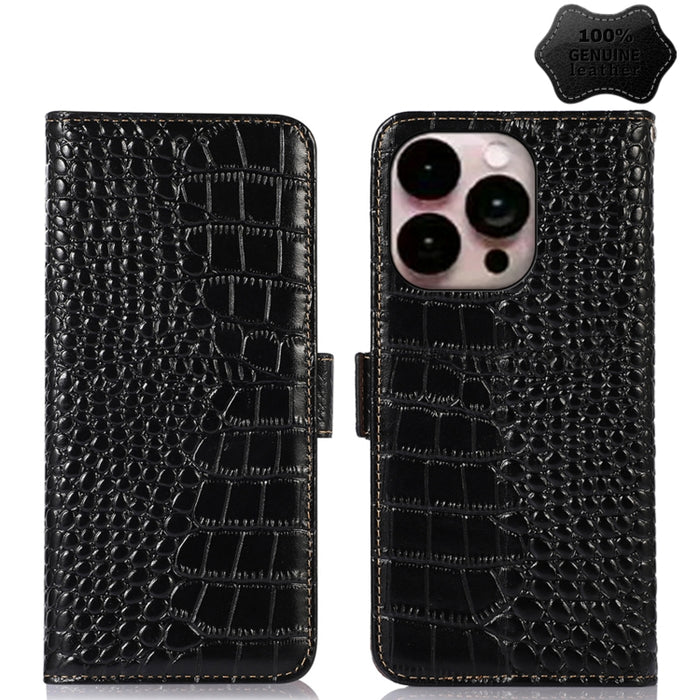 Estuche para teléfono de piel de vaca con capa superior de cocodrilo, For iPhone 14 Plus, For iPhone 14 Pro Max, For iPhone 14 Pro, For iPhone 14