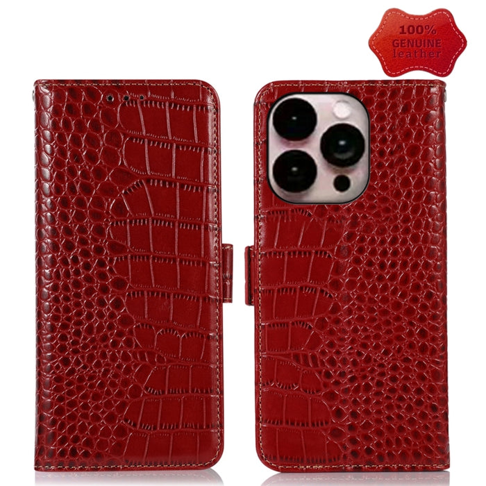 Estuche para teléfono de piel de vaca con capa superior de cocodrilo, For iPhone 14 Plus, For iPhone 14 Pro Max, For iPhone 14 Pro, For iPhone 14