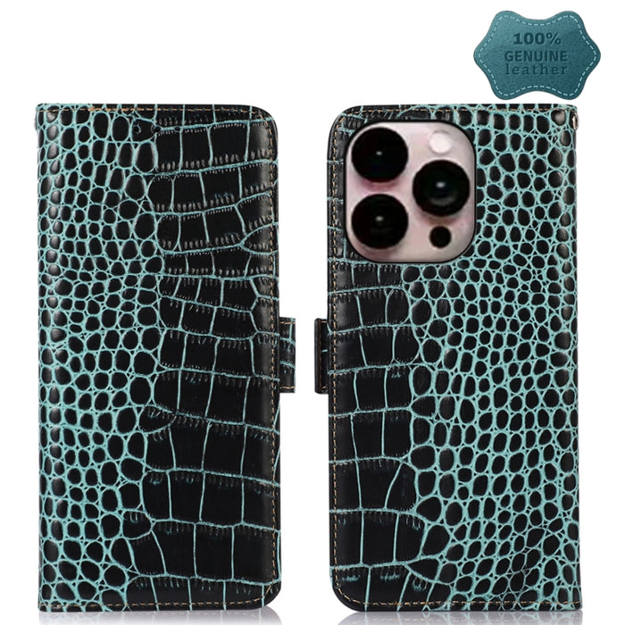 Estuche para teléfono de piel de vaca con capa superior de cocodrilo, For iPhone 14 Plus, For iPhone 14 Pro Max, For iPhone 14 Pro, For iPhone 14
