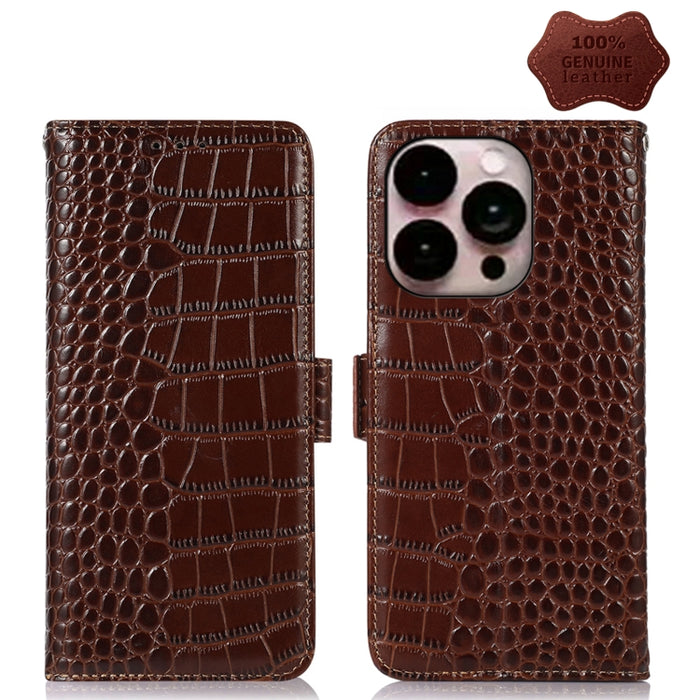Estuche para teléfono de piel de vaca con capa superior de cocodrilo, For iPhone 14 Plus, For iPhone 14 Pro Max, For iPhone 14 Pro, For iPhone 14