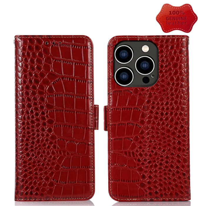 Estuche para teléfono de piel de vaca con capa superior de cocodrilo, For iPhone 14 Plus, For iPhone 14 Pro Max, For iPhone 14 Pro, For iPhone 14