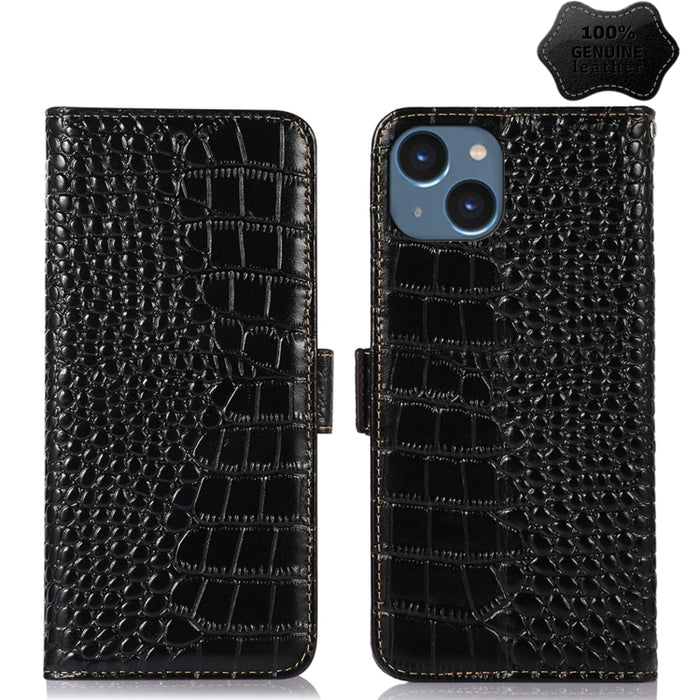 Estuche para teléfono de piel de vaca con capa superior de cocodrilo, For iPhone 14 Plus, For iPhone 14 Pro Max, For iPhone 14 Pro, For iPhone 14