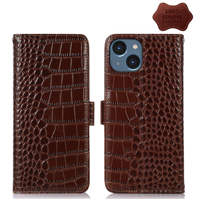Estuche para teléfono de piel de vaca con capa superior de cocodrilo, For iPhone 14 Plus, For iPhone 14 Pro Max, For iPhone 14 Pro, For iPhone 14
