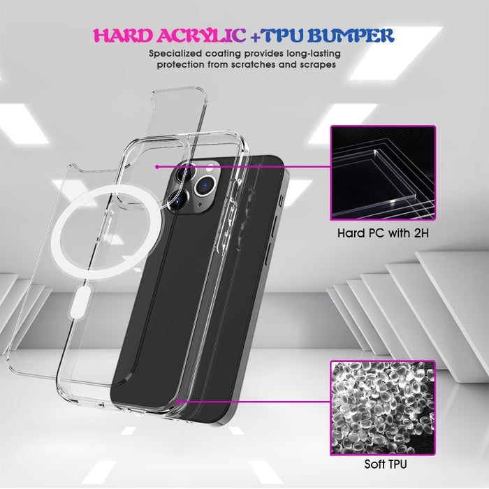 Estuche para teléfono Magsafe Clear Acrylic PC + TPU