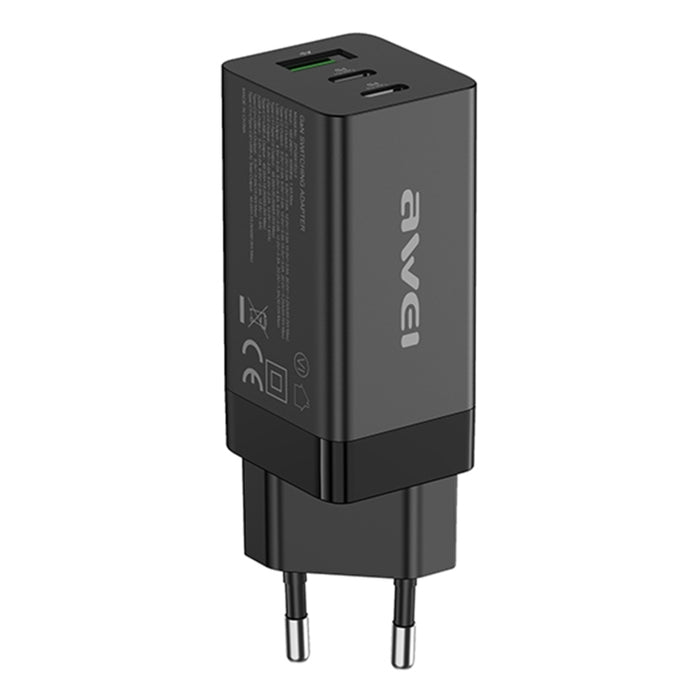 awei PD9 65W GaN Cargador de viaje de carga rápida, enchufe de la UE