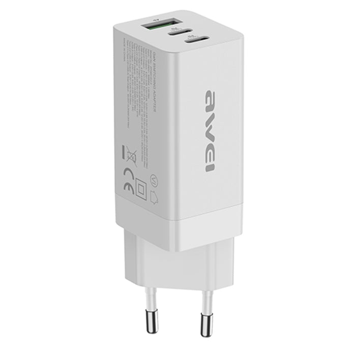 awei PD9 65W GaN Cargador de viaje de carga rápida, enchufe de la UE