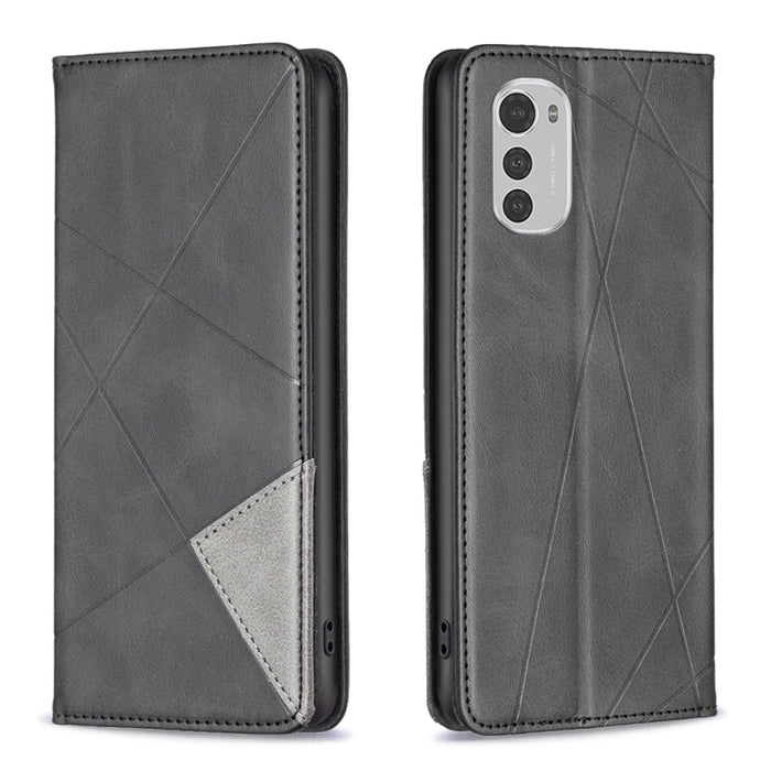 Estuche para teléfono de cuero magnético invisible prismático, For Motorola Moto E32 4G / Moto E32s, For Xiaomi 12 Lite