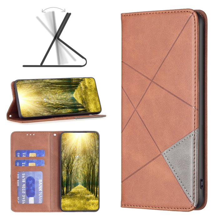 Estuche para teléfono de cuero magnético invisible prismático, For Motorola Moto E32 4G / Moto E32s, For Xiaomi 12 Lite