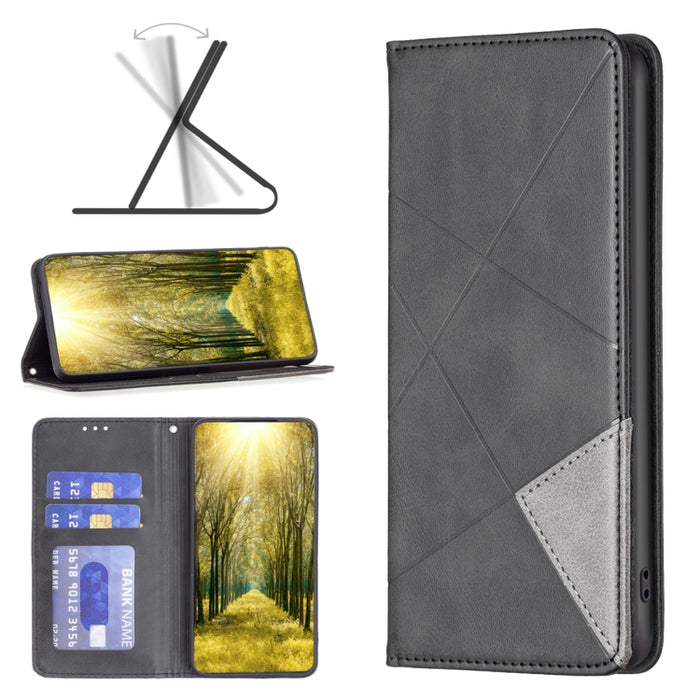 Estuche para teléfono de cuero magnético invisible prismático, For Motorola Moto E32 4G / Moto E32s, For Xiaomi 12 Lite