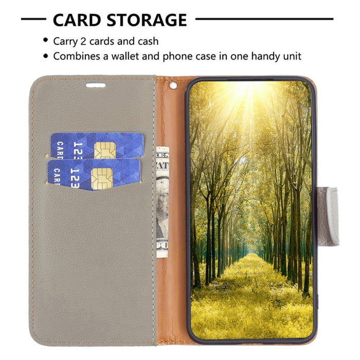 Estuche para teléfono de cuero de color puro con textura de litchi, For Xiaomi 12 Lite
