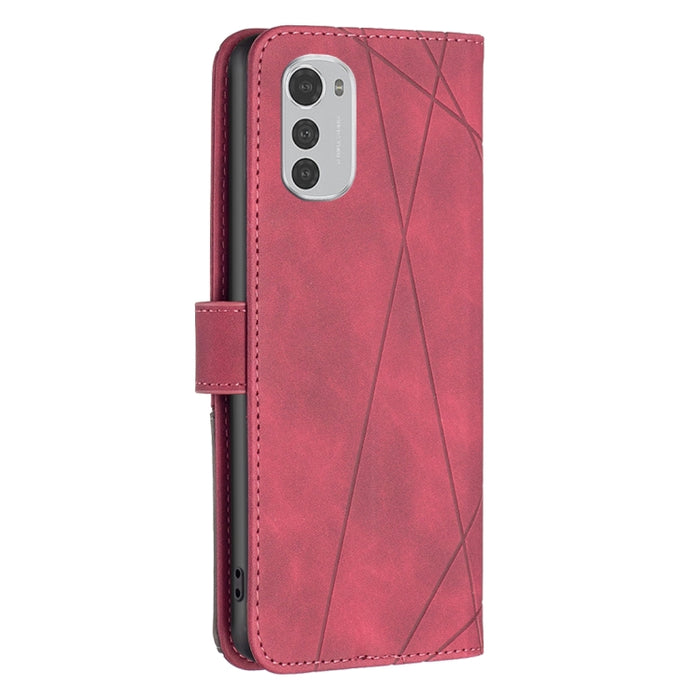 Caja de teléfono de cuero con textura de rombos con hebilla magnética, For Motorola Moto E32 4G, For Xiaomi 12 Lite