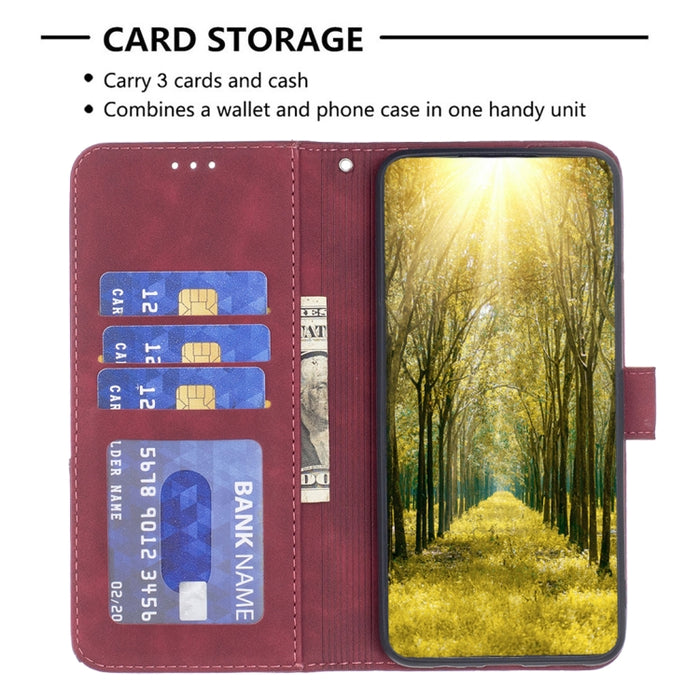 Caja de teléfono de cuero con textura de rombos con hebilla magnética, For Motorola Moto E32 4G, For Xiaomi 12 Lite