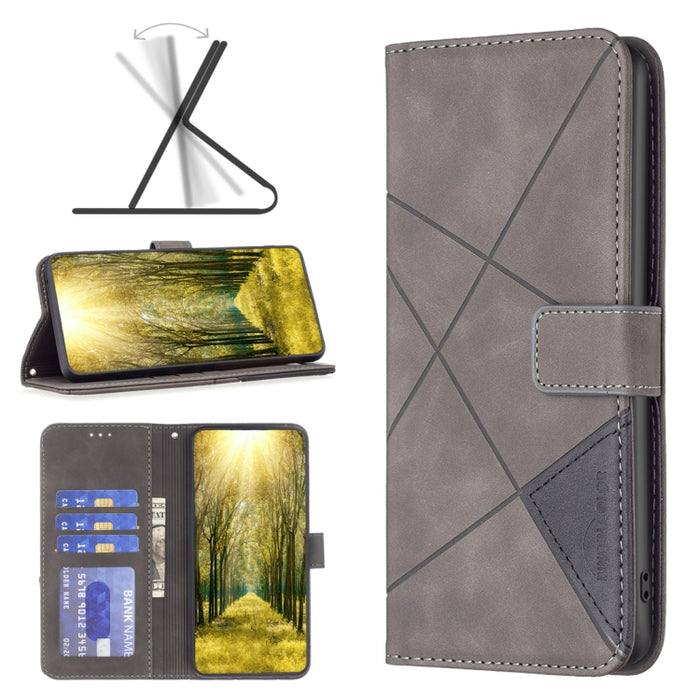 Caja de teléfono de cuero con textura de rombos con hebilla magnética, For Motorola Moto E32 4G, For Xiaomi 12 Lite
