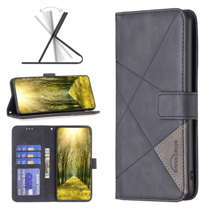 Caja de teléfono de cuero con textura de rombos con hebilla magnética, For Motorola Moto E32 4G, For Xiaomi 12 Lite