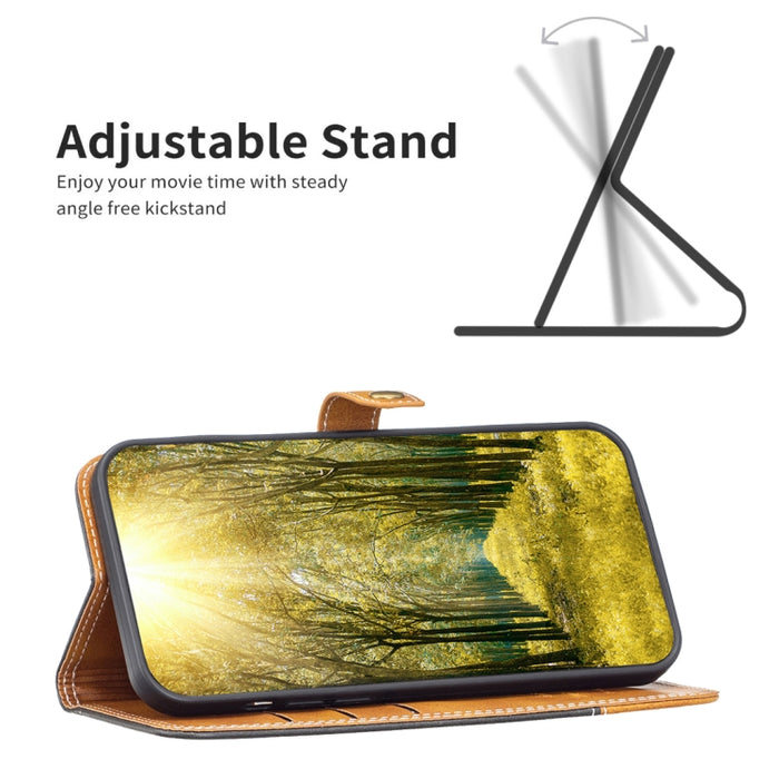 Estuche de cuero para teléfono con doble hilo de coser a juego, For Motorola Moto E32 4G, For Xiaomi 12 Lite