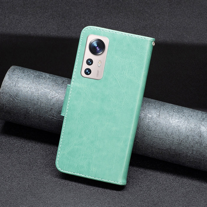 Estuche para teléfono de cuero con dos mariposas en relieve, For Xiaomi 12 Lite