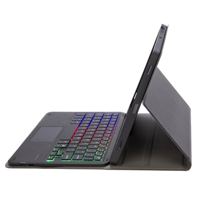 A07B-AS Piel de cordero Ranura para bolígrafo Almohadilla táctil Teclado Bluetooth Funda de cuero para tableta
