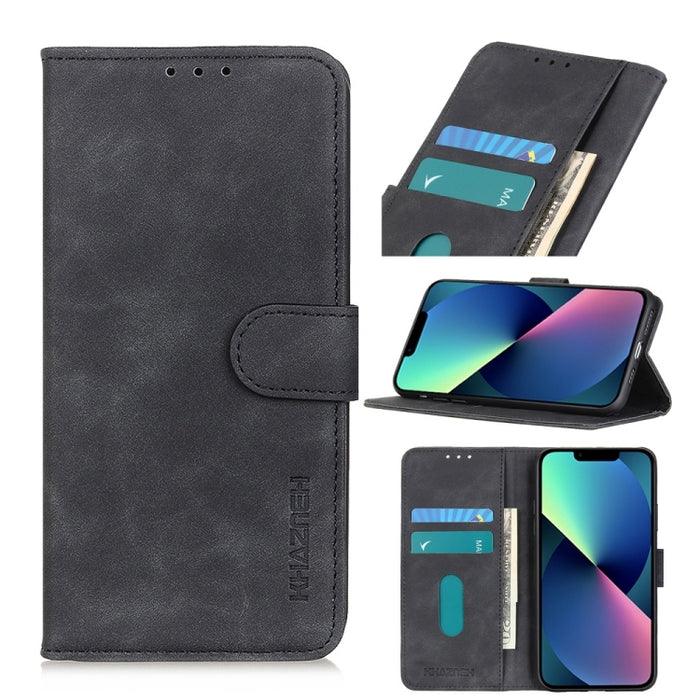 Estuche para teléfono de cuero con textura retro KHAZNEH, For iPhone 14, For iPhone 14 Plus, For iPhone 14 Pro, For iPhone 14 Pro Max