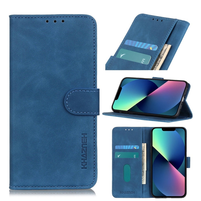 Estuche para teléfono de cuero con textura retro KHAZNEH, For iPhone 14, For iPhone 14 Plus, For iPhone 14 Pro, For iPhone 14 Pro Max