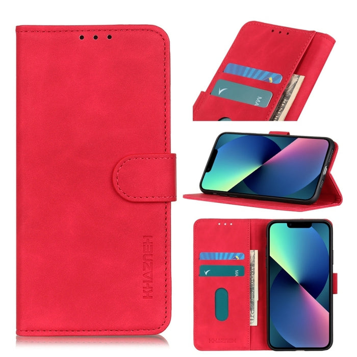 Estuche para teléfono de cuero con textura retro KHAZNEH, For iPhone 14, For iPhone 14 Plus, For iPhone 14 Pro, For iPhone 14 Pro Max