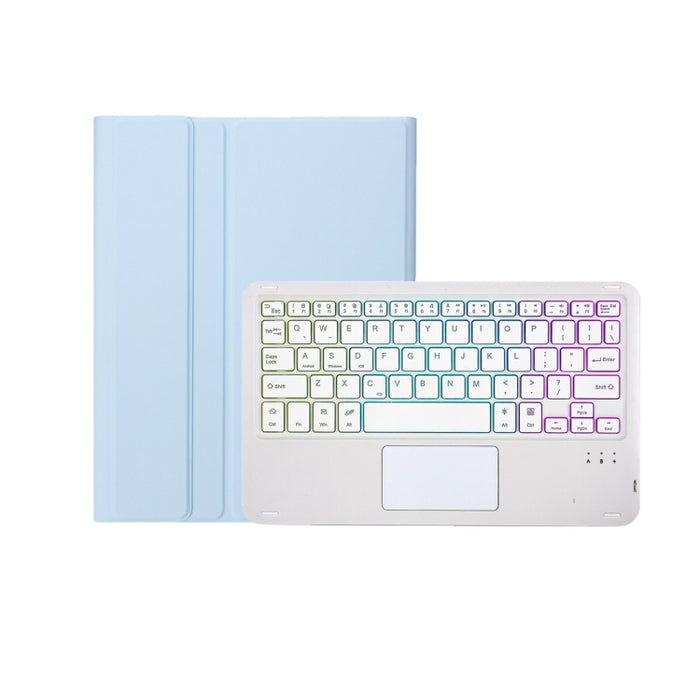 T07B-AS Skin Feel Pen Slot Touch Pad Teclado Bluetooth Funda de cuero para tableta