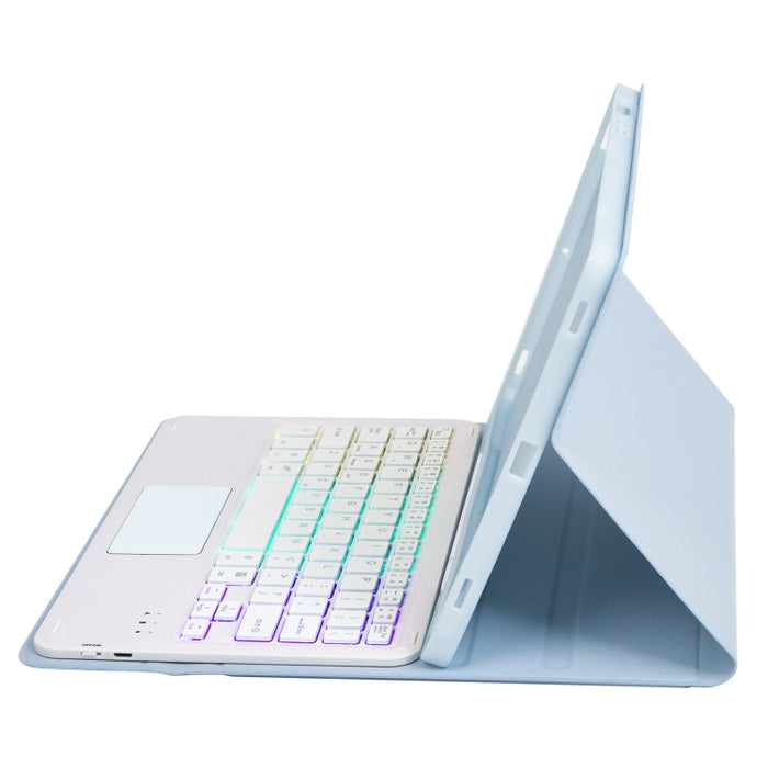T07B-AS Skin Feel Pen Slot Touch Pad Teclado Bluetooth Funda de cuero para tableta