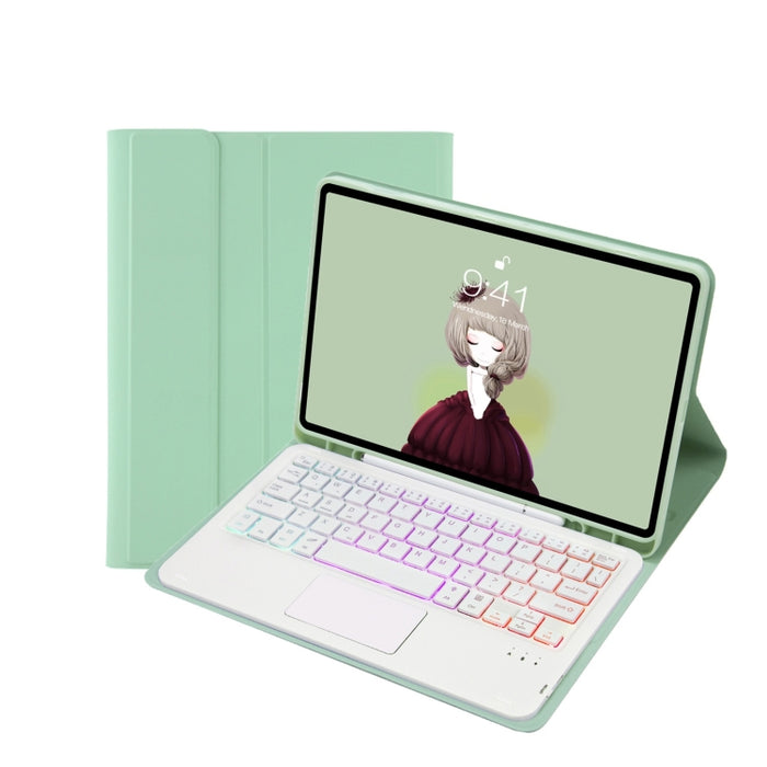 T07B-AS Skin Feel Pen Slot Touch Pad Teclado Bluetooth Funda de cuero para tableta