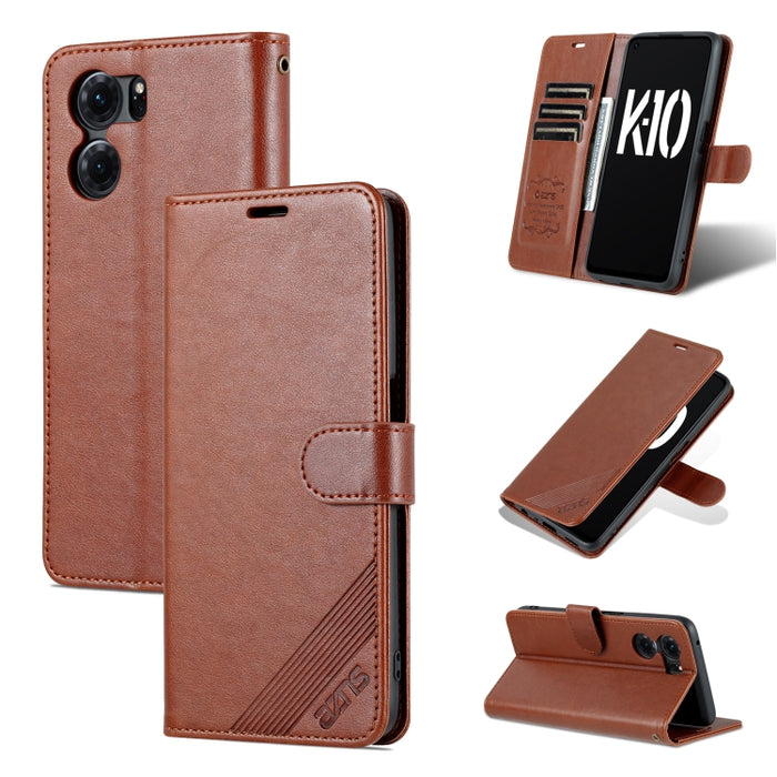 AZNS Estuche para teléfono de cuero con textura de piel de oveja, For vivo S15e, For Honor Play 30, For OPPO K10, For OPPO K10 Pro, For Xiaomi 12 Lite