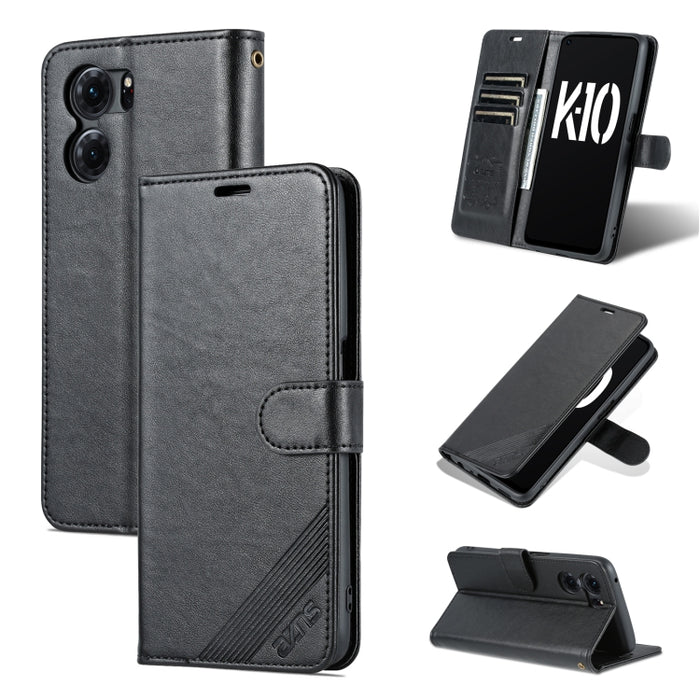 AZNS Estuche para teléfono de cuero con textura de piel de oveja, For vivo S15e, For Honor Play 30, For OPPO K10, For OPPO K10 Pro, For Xiaomi 12 Lite