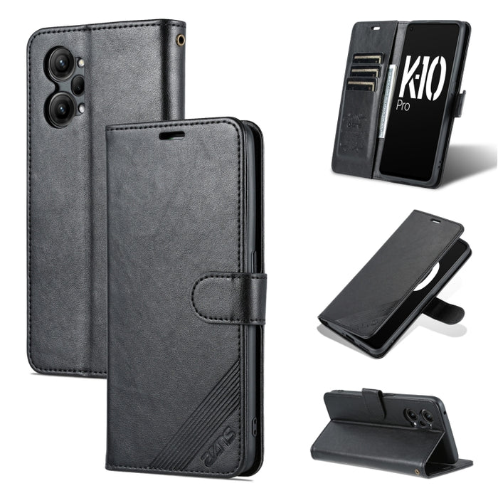 AZNS Estuche para teléfono de cuero con textura de piel de oveja, For vivo S15e, For Honor Play 30, For OPPO K10, For OPPO K10 Pro, For Xiaomi 12 Lite