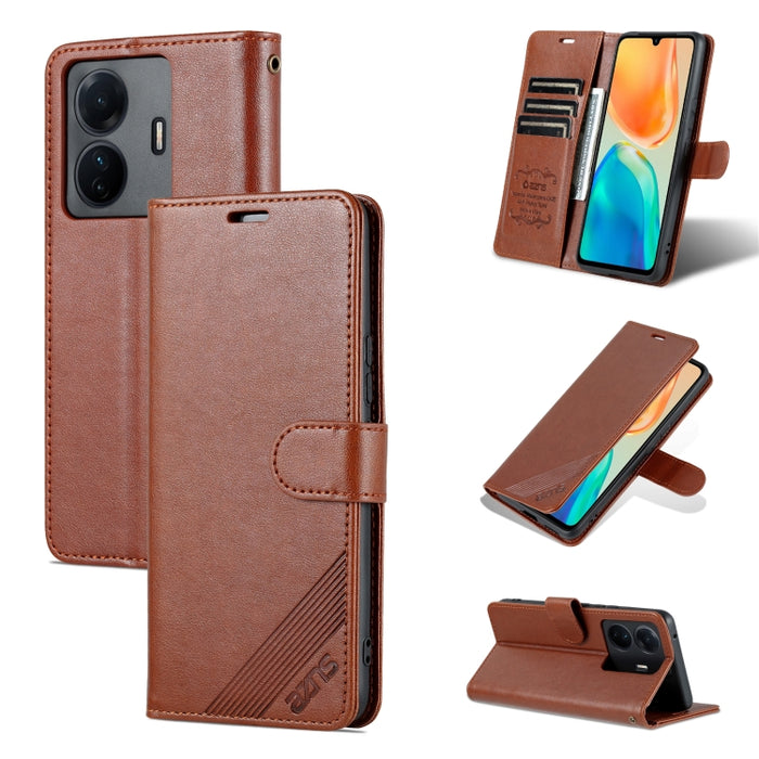 AZNS Estuche para teléfono de cuero con textura de piel de oveja, For vivo S15e, For Honor Play 30, For OPPO K10, For OPPO K10 Pro, For Xiaomi 12 Lite