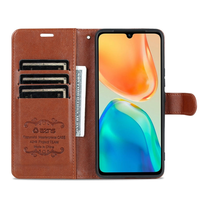 AZNS Estuche para teléfono de cuero con textura de piel de oveja, For vivo S15e, For Honor Play 30, For OPPO K10, For OPPO K10 Pro, For Xiaomi 12 Lite