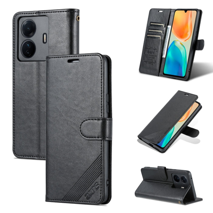 AZNS Estuche para teléfono de cuero con textura de piel de oveja, For vivo S15e, For Honor Play 30, For OPPO K10, For OPPO K10 Pro, For Xiaomi 12 Lite