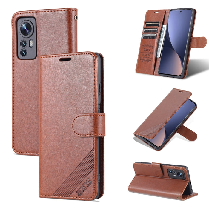 AZNS Estuche para teléfono de cuero con textura de piel de oveja, For vivo S15e, For Honor Play 30, For OPPO K10, For OPPO K10 Pro, For Xiaomi 12 Lite