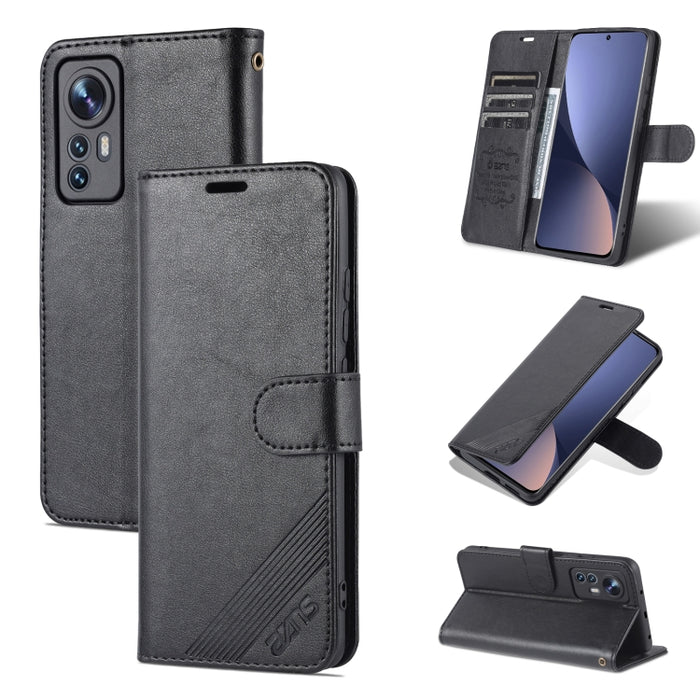 AZNS Estuche para teléfono de cuero con textura de piel de oveja, For vivo S15e, For Honor Play 30, For OPPO K10, For OPPO K10 Pro, For Xiaomi 12 Lite