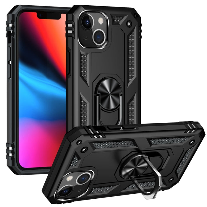 Funda para teléfono con soporte de anillo de TPU + PC a prueba de golpes