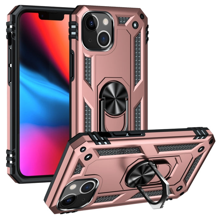 Funda para teléfono con soporte de anillo de TPU + PC a prueba de golpes
