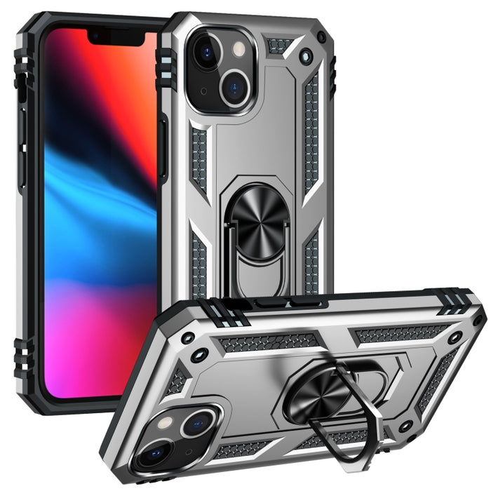 Funda para teléfono con soporte de anillo de TPU + PC a prueba de golpes