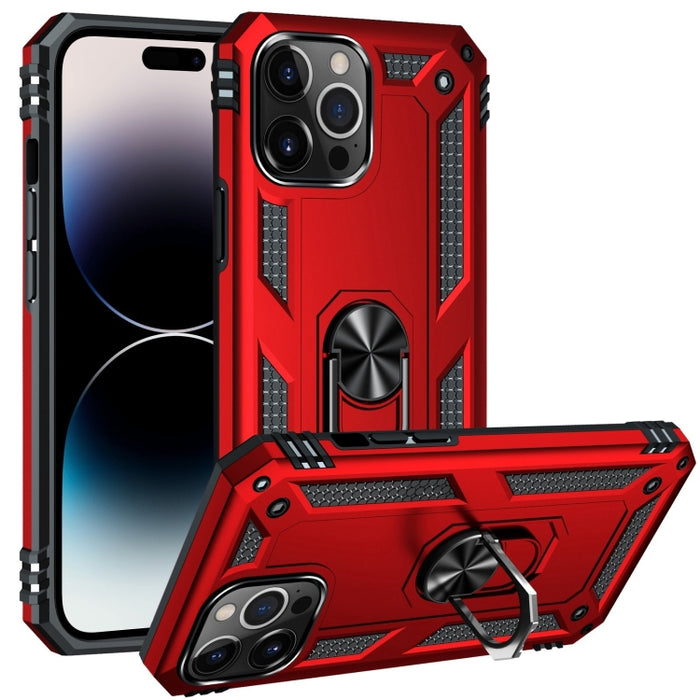 Funda para teléfono con soporte de anillo de TPU + PC a prueba de golpes