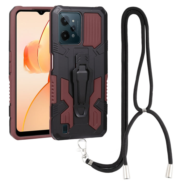 Lanyard Mecha Armor Kickstand PC + TPU Phone Case, For Xiaomi Poco X4 Pro 5G, For Xiaomi Redmi 10C, For Xiaomi Redmi Note 11 Pro Global, For Xiaomi Redmi Note 11S, For OPPO Realme C31